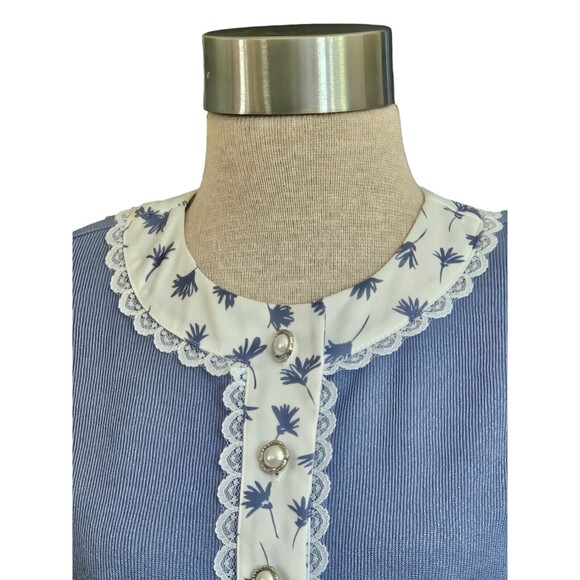 Vintage Skirt and Jacket Blazer Set Good Times USA Size 12P Suit Floral - Picture 5 of 7